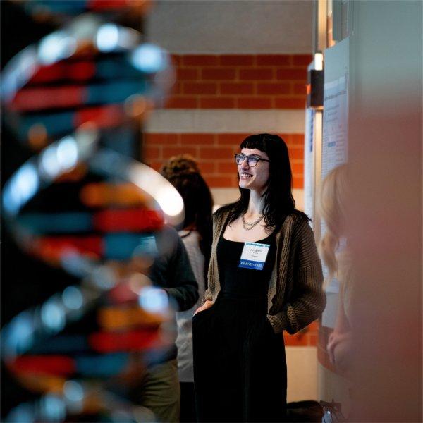 Amanda Francis presents research on West Michigan anglers during Student Scholars Day