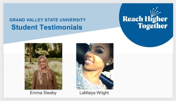 GVSU students Emma Steeby and LaMaiya Wright.